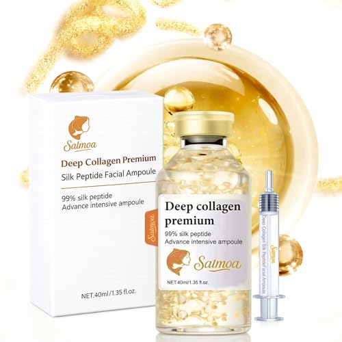 Silk Peptide Lifting Ampoule by Salmoa ? Korean Anti?Aging Serum with Collagen & 30 Peptides | Tightening, Firming, Wrinkle Repair | 72H Hydrating Peptide Complex