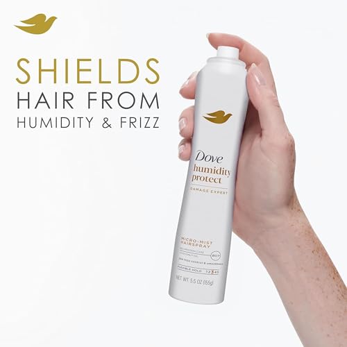 Dove Flexible Hold Hairspray 6 ct Protect Micro-Mist for Long-lasting Hold, Protection Against Humidity All-day Flexible Hold for 24H Frizz Control 5.5 oz