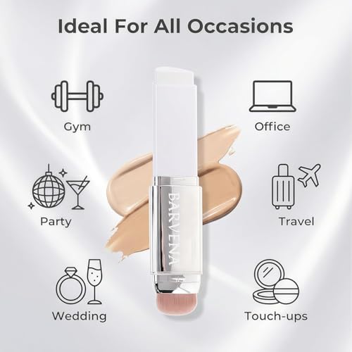 Color Changing Foundation Stick with Brush - Full Coverage, Long-Lasting BB Cream for Mature Skin
