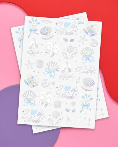 Seashell & Wedding Bell Temporary Tattoos - 54 Designs