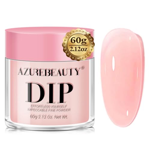 AZUREBEAUTY Sheer Nude Pink Nail Dip Powder - 60g Fast-Drying Salmon Rose