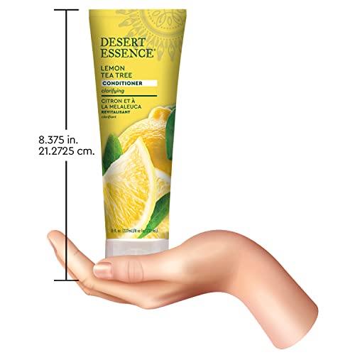 Desert Essence Conditioner, Lemon Tea Tree, Clarifying Provitamin B5, Organic Lemon Peel Extract & Nourishing Aloe - Purifying, Moisturizing, Soothing - Vegan, Sulfate-Free, Cruelty-Free - 8oz