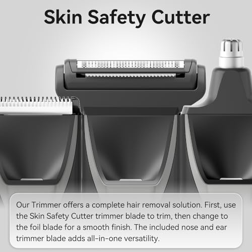 DERMAWAVE Manscape 3-in-1 Electric Groin & Body Hair Beard Trimmer for Men, Waterproof Foil Shaver, Ear & Nose Hair Trimmer, Ball Shaver, USB-C Rechargeable Personal Grooming Kit