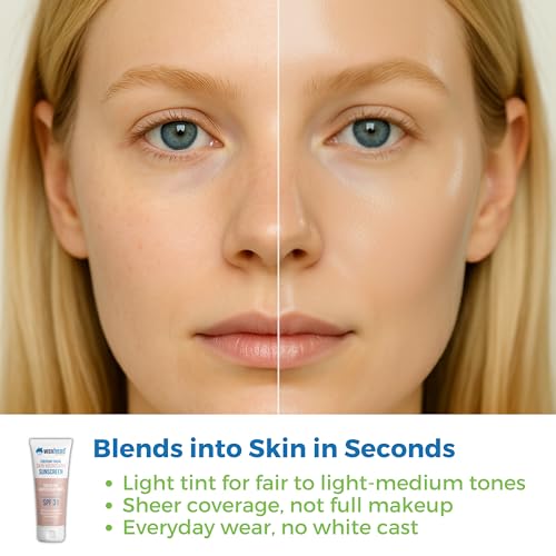 Waxhead Tinted Mineral Face Sunscreen SPF 31, 25% Non-Nano Zinc Oxide, Fragrance-Free, Non-Comedogenic, Tinted Moisturizer & Makeup Primer for Daily Wear (Light Tint 4 oz)