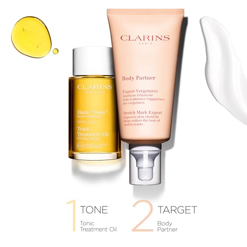 Clarins Tonic Body Treatment Oil | Stretch Mark Pregnancy Care | Skin Elasticity Is Improved After 28 Days* | Visibly Firms and Tones | Dermatologist Tested | Natural 100% Plant Extracts