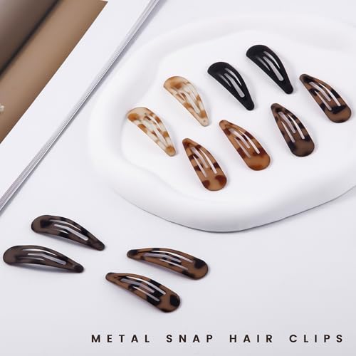 Hair Snap Clips for Women - 20pc Metal Barrettes Set
