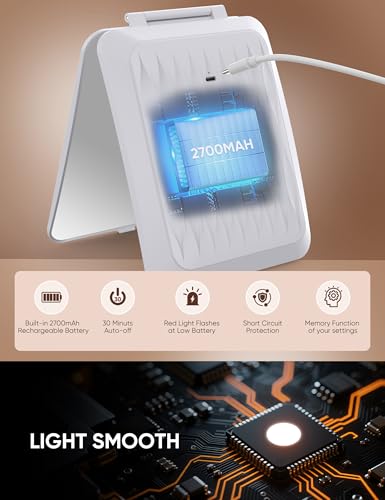 Klarh 10X Magnifying Makeup Mirror with Touch Control & LED Lights