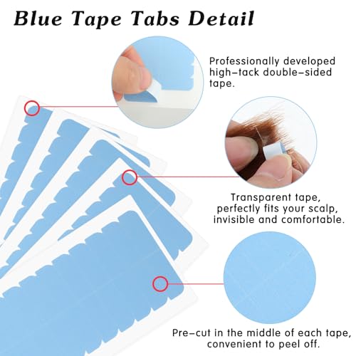 Mabor 240Pcs Double Sided Hair Extension Tape Strips