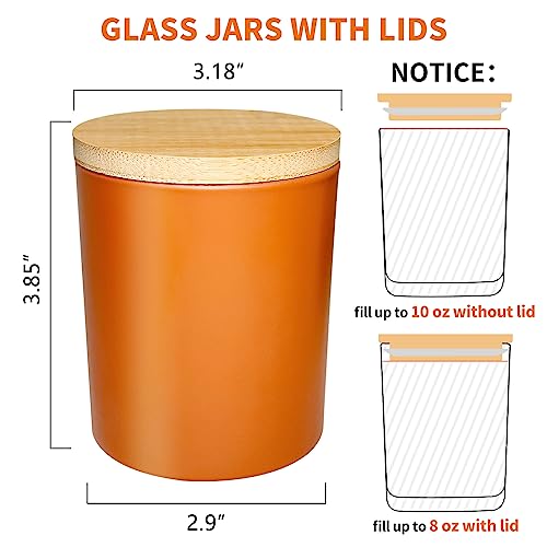 12 Pack 10oz Glass Candle Jars with Bamboo Lids