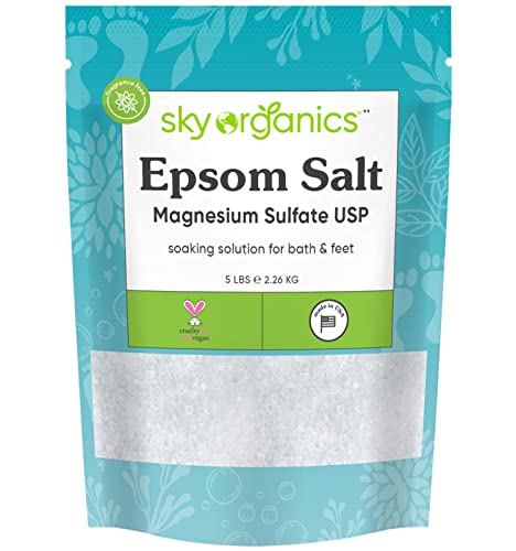 Epsom Salt Bath Soak 5 lbs - Pure Magnesium Sulfate, Unscented