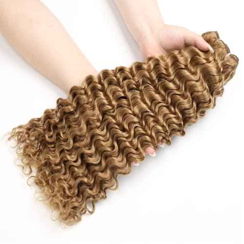 27 Deep Wave Bundles Human Hair Color 27 Bundles Human Hair 24 26 28 Inch Unprocessed Brazilian Virgin Hair Double Weft Weave Extensions Hair