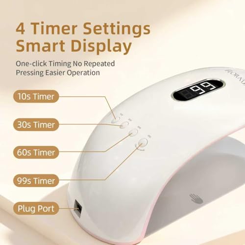 36W UV LED Nail Curing Lamp with 4 Timers & Auto Sensor for Gel Nails