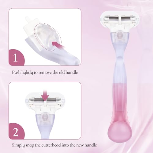Pink Replacement Razor Handle for Venus Razors - Non-slip Ergonomic Grip