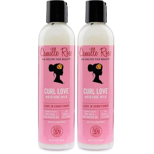Camille Rose Leave-In Conditioner,Curl Love Moisture Milk ? Curly Hair Moisture,Detangler,Frizz Control,8 Fl Oz,(Pack of 2)