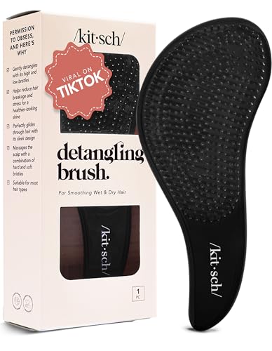 Kitsch Gentle Detangling Hair Brush - Flexible Bristles for Wet or Dry Hair