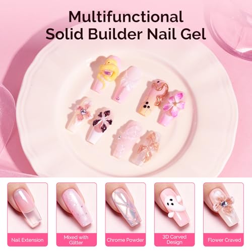 MelodySusie 60g Solid Builder Gel 3D Nail Art 4 in 1 Glue Gel - 3D-60g