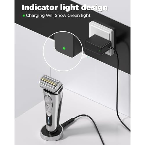 12V Charger Cable Compatible with Braun Shaver Series S3 S5 S6 S7 S8 S9, Beard Trimmer and Epilator Silk-?pil 9 7 5 Wet & Dry Electric Razor Charging Cord for 3 5 6 7 8 9 Pro Pro+