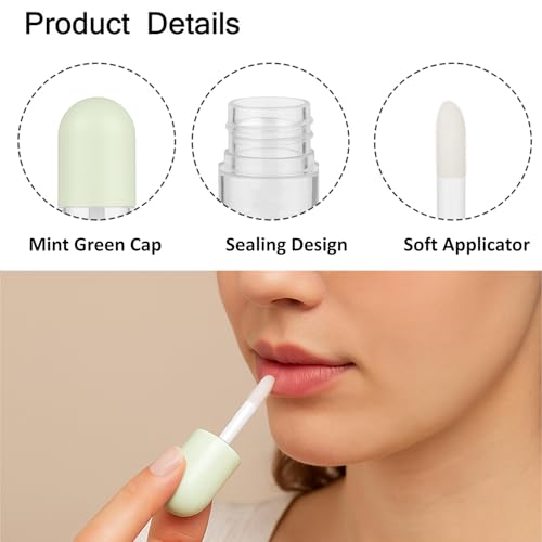 10 Pack 5ml Capsule Lip Gloss Tubes with Wand Applicator