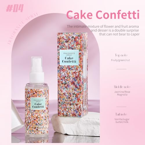 BosuyA Hair & Body Fragrance Spray - Cake Confetti, 2.7 Fl Oz