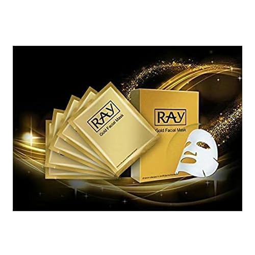 1 Pack Of 10PCS Thai Ray Golden Silk Hyaluronic Acid Facial Mask, Repairing Hydrating Moisturizing Nourishing Skin