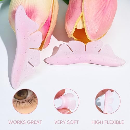 PERMANIA Silicone Under Eye Pads, Soft Lash Lift Rods Extreme Eyelash Curler Reusable for Lower Lash Perm Makeup Beauty Tool (Pink)