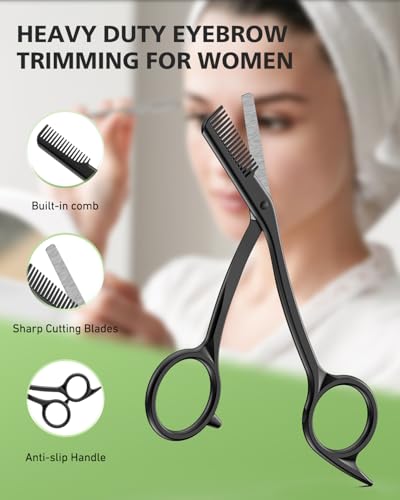 Baluca Eyebrow Scissors with Comb | Precision Stainless Steel Trimmer