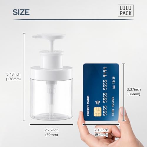 Lulupack 8oz Wide Mouth Pump Bottles (2-Pack) – Refillable Soap & Shampoo Dispensers