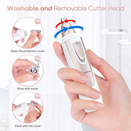 ZORAMI Ear and Nose Hair Trimmer - Waterproof, Dual Edge Blades