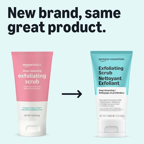 Amazon Essentials Deep Cleansing Exfoliating Facial Scrub 5 Ounce - Gentle Skin Exfoliant