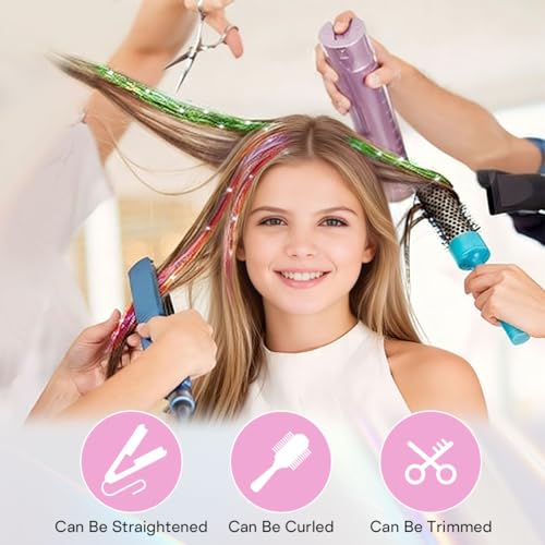 Hair Tinsel Kit - 22 Colors Heat-Resistant Glitter Extensions