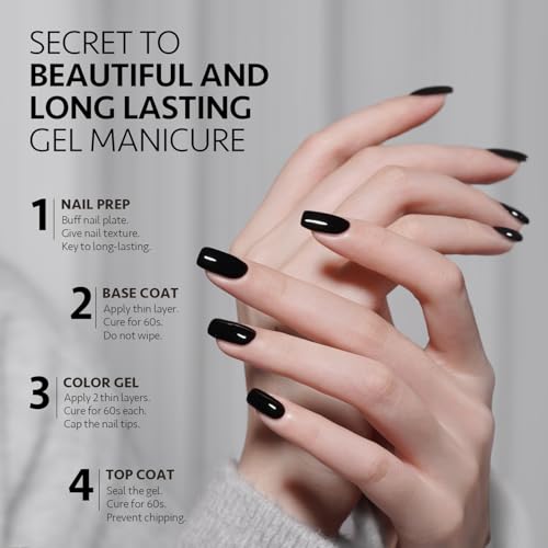 GAOY Black & White Gel Nail Polish Set - 2 Pcs 16ml UV Gel Polish Kit