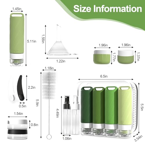 26 Pcs TSA Approved Travel Toiletry Bottles Set - Leakproof Silicone Containers with Clear Bag