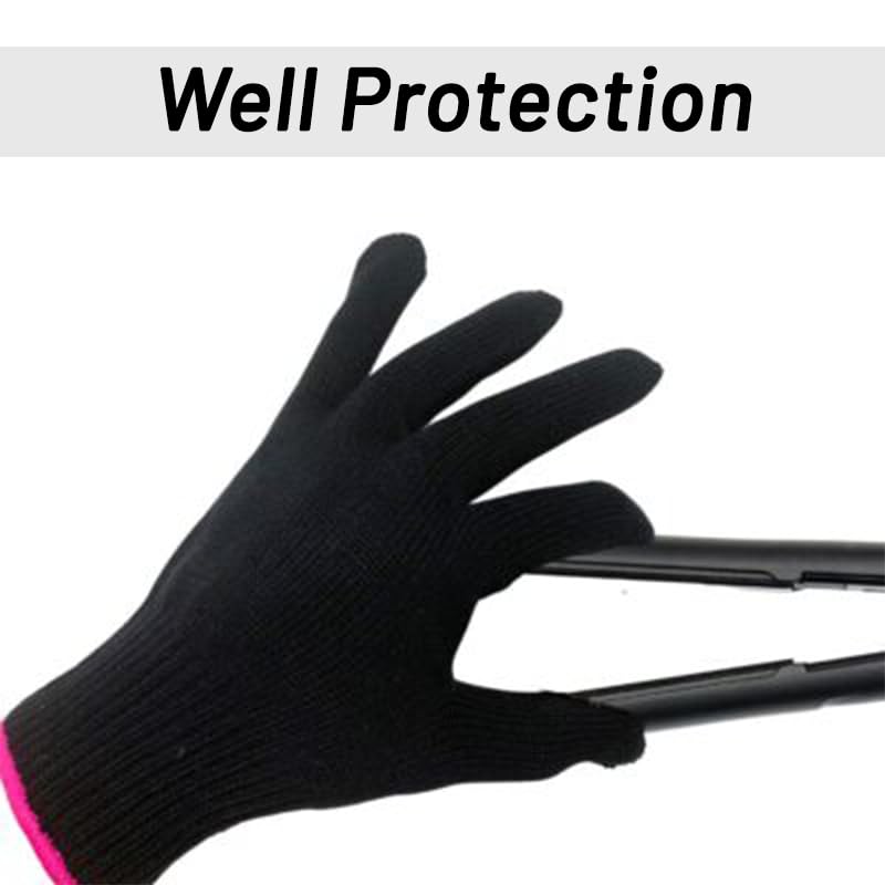Heat Resistant Gloves for Hair Styling - 2 Pair Set