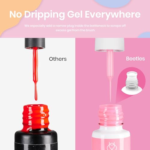 beetles Gel Polish Nail Art Polish Gel Liner Pastel Nail Polish White Black Red Glitter Neon Gel Nail Polish Paint Swirl Built Thin Brush in Bottle Soak off Uv Gold Gel Nail Women Gifts