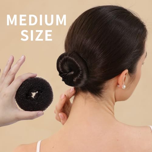 Hair Bun Maker Kit for Kids, 8PC Donut Bun Set with Elastic Ties