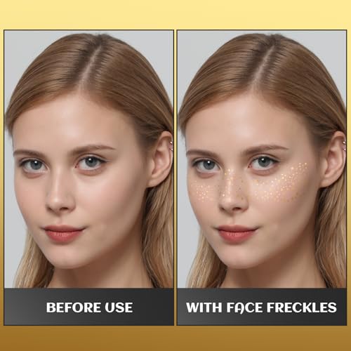 12 Gold Glitter Freckles Patches - Waterproof Face Makeup