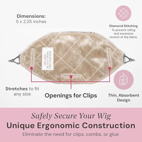 Milano Collection Glueless Top Grip Headband for Hair Topper & Wiglets, Beige