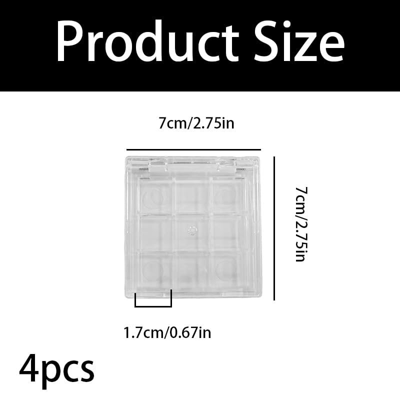 4-Piece 9-Grid Empty Makeup Palette - DIY Lipstick Eyeshadow Organizer