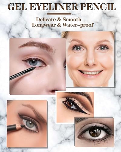 Gel Eyeliner Pencil Set - 3Pcs Waterproof Brown Liner