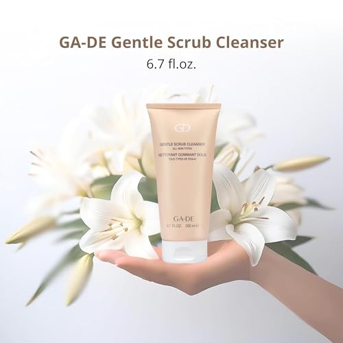 GA-DE Gentle Scrub Cleanser - Exfoliating Face Scrub with Hyaluronic Acid, Panthenol, and Vitamin E - Infused with Silica Beads - 6.7 oz