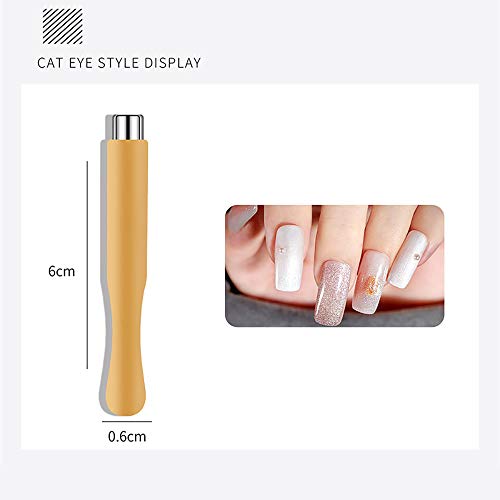 WOKOTO 6Pcs Dual-Ended Nail Magnet Pens for Cat Eye Gel Polish Art