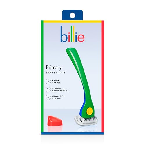 Billie Primary Women's Razor Kit - 1 Handle, 2 Refills & Magnetic Holder