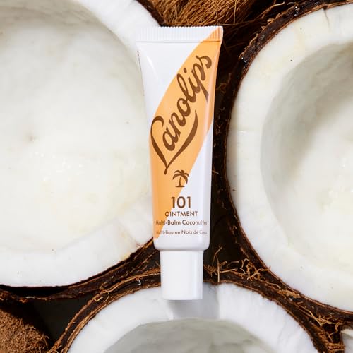 Lanolips Coconut & Overnight Lip Balm Set ? 12 Hour Overnight Lip Mask (0.52 oz) + 101 Ointment Coconutter (0.35 oz) ? Hydrating Lanolin Balms for Dry Lips & Skin