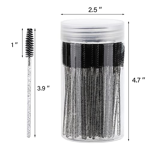 100 Disposable Mascara Wands with Reusable Container - Eyelash Brushes