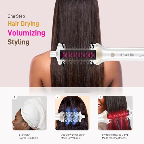 4-in-1 Ionic Hair Dryer Brush with Heated Comb