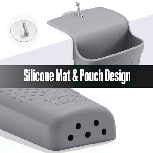 Heat Resistant Silicone Hair Iron Mat & Pouch, Gray