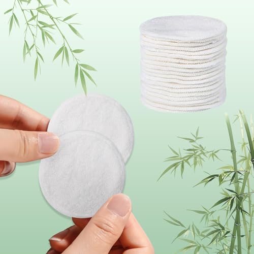 Reusable Bamboo Makeup Remover Pads - 25 Pack with Laundry Bag & Storage Box