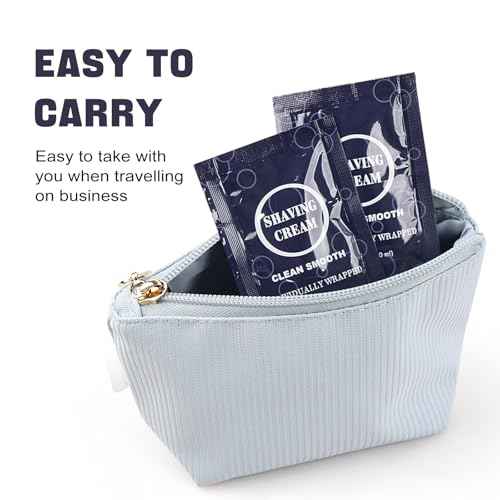 Travel Shaving Cream for Men, Individually Wrapped Mini Shaving Cream in Bulk, Disposable Travel Size Toiletries Amenities Vacation for Hotel, Shelter/Homeless/Nursing Home/Charity 0.34 oz (100 Pack)