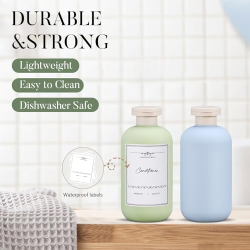 Travel Shampoo Bottles 6.8oz - 3 Pack Leak-Proof Squeeze Bottles