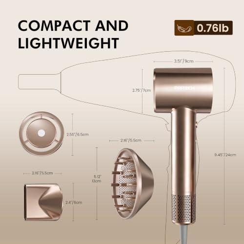PRITECH Ionic Hair Dryer with Oil Infusion & Diffuser